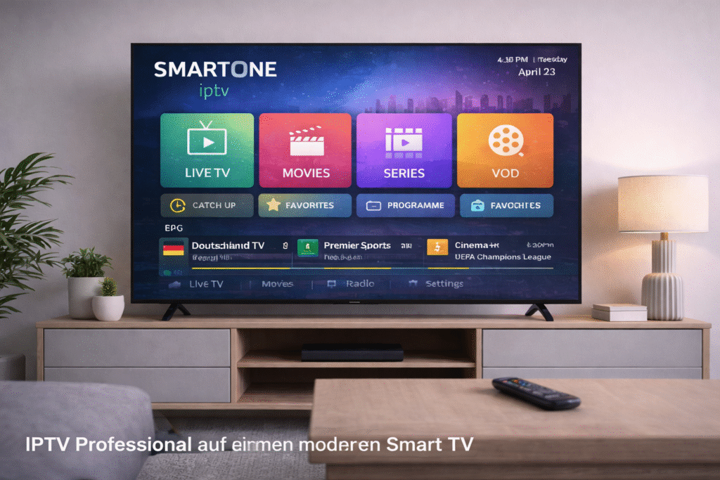 iptv professional streaming auf einem smart tv